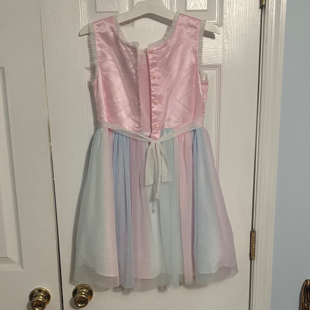 Jona Michelle Pink and Blue Formal Kids Dress - Picture 2 of 3
